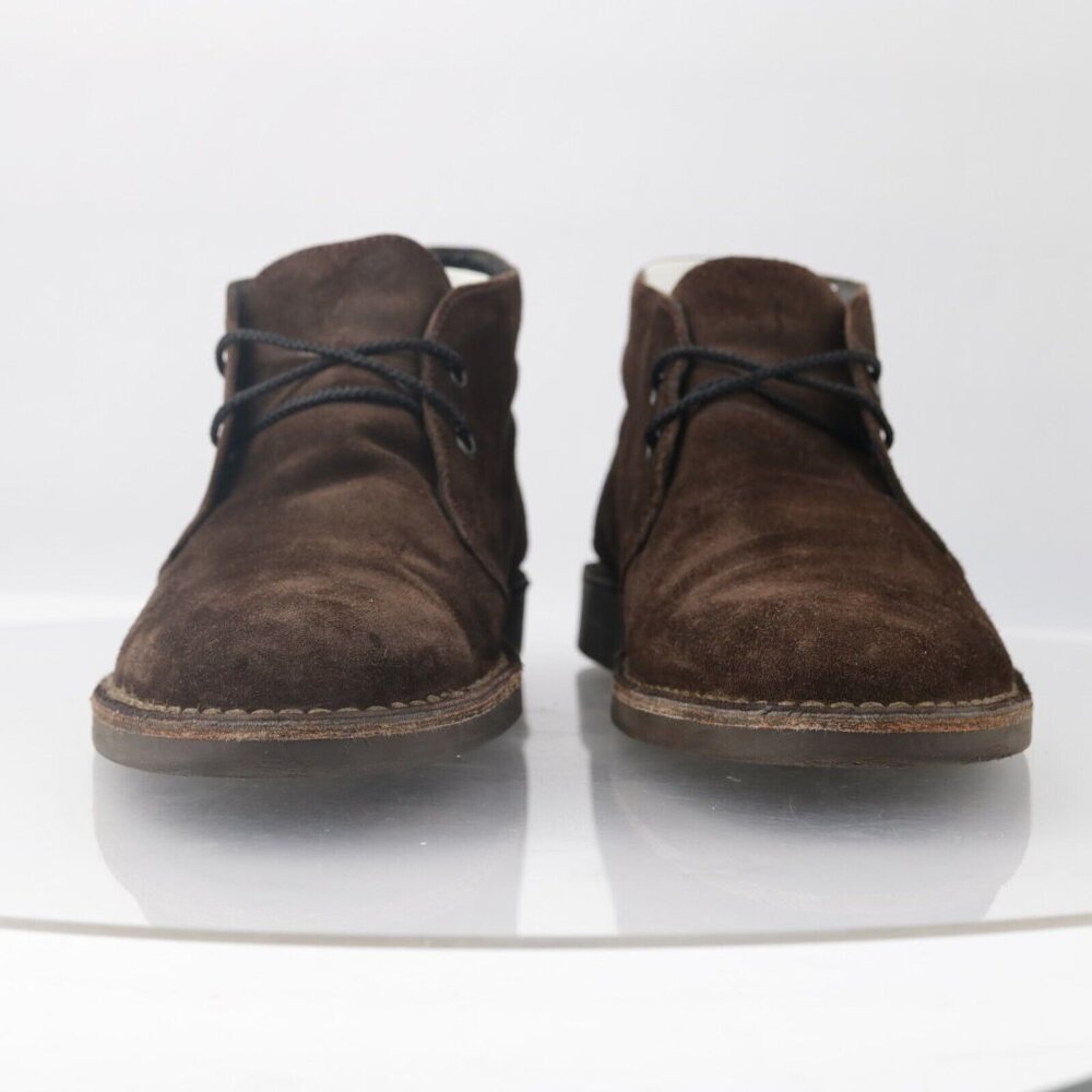Bloomingdales Mens Chukka Boot Size 12 Brown Suede Lace Up Casual Plain Toe - Picture 3 of 13